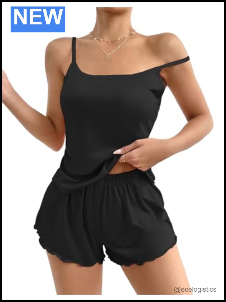 Cami Pajama Set With Print - Shorts Sleepwear